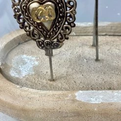 The Grey Works Sacred Heart Ex Voto Oval Glass Dome Dome - Natural Antiqued