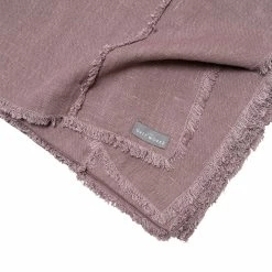 The Grey Works Extra Wide Seamed French Linen Tablecloth Or Throw - Damson Tablecloths