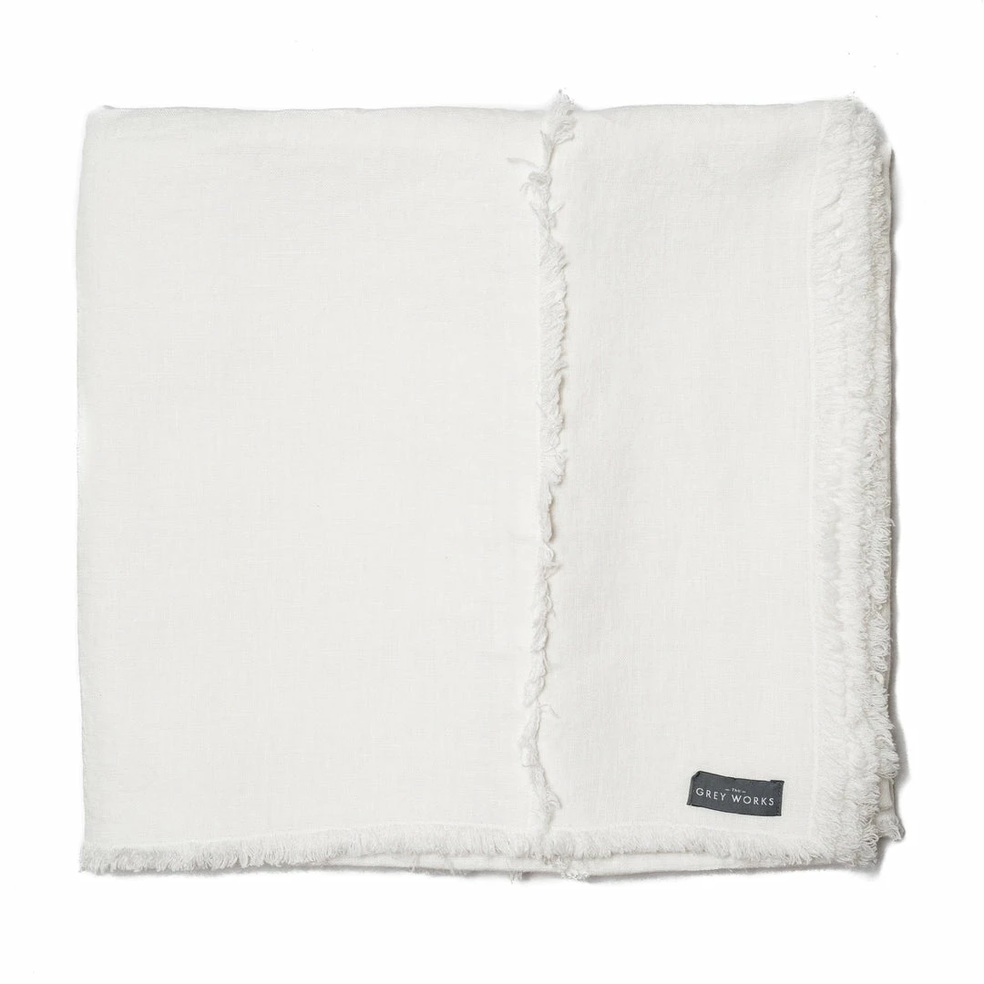 Wholesale ✨ The Grey Works Extra Wide Seamed French Linen Tablecloth Or Throw - White Tablecloths 🔥 4 The Grey Works Extra Wide Seamed French Linen Tablecloth Or Throw - White Tablecloths