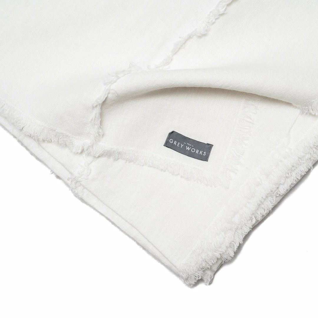 Wholesale ✨ The Grey Works Extra Wide Seamed French Linen Tablecloth Or Throw - White Tablecloths 🔥 3 The Grey Works Extra Wide Seamed French Linen Tablecloth Or Throw - White Tablecloths