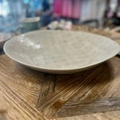 Wonki Ware Extra Large Serving Platter In Plain Wash Warm Grey