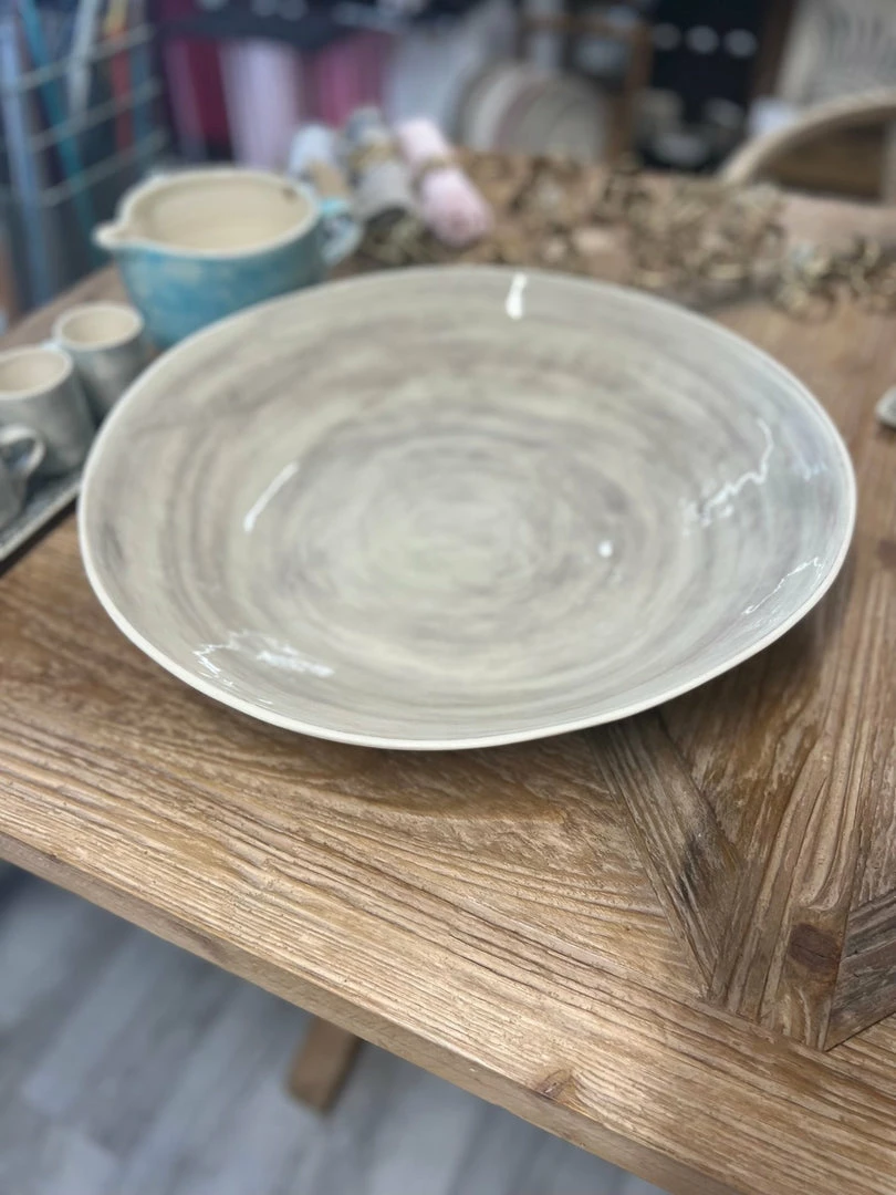 Budget ๐ฅ Wonki Ware Extra Large Serving Platter In Plain Wash Warm Grey โ 5 Wonki Ware Extra Large Serving Platter In Plain Wash Warm Grey