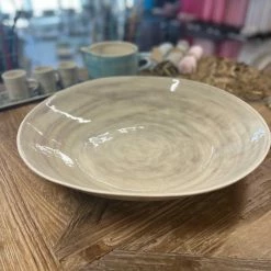 Wonki Ware Extra Large Serving Platter In Plain Wash Warm Grey