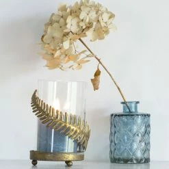 The Grey Works Fern Leaf Hurricane Lamp Homewares
