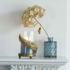 The Grey Works Fern Leaf Hurricane Lamp Homewares