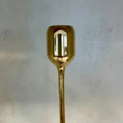 The Grey Works Homewares Flute Polished Brass Candlestick- Large