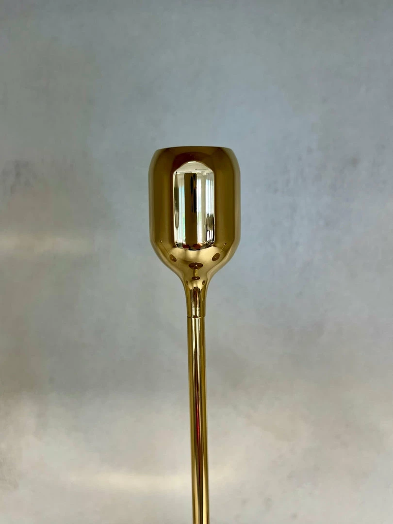 Promo ๐ The Grey Works Homewares Flute Polished Brass Candlestick- Large ๐งจ 4 The Grey Works Homewares Flute Polished Brass Candlestick- Large