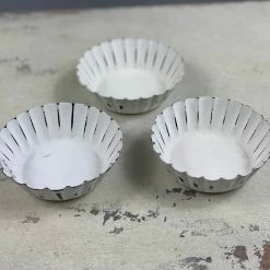 The Grey Works Fluted White Tin T- Light Candles