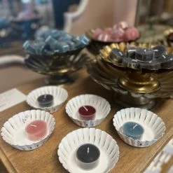 The Grey Works Fluted White Tin T- Light Candles