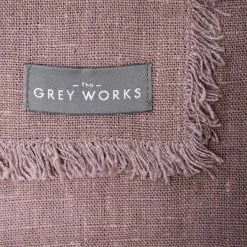 The Grey Works Frayed Edge French Linen Tablecloth Or Throw- Damson Homewares