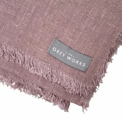 The Grey Works Frayed Edge French Linen Tablecloth Or Throw- Damson Homewares