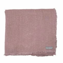 The Grey Works Frayed Edge French Linen Tablecloth Or Throw- Damson Homewares