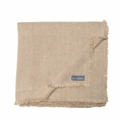 The Grey Works Frayed Edge French Linen Tablecloth Or Throw In Natural Homewares