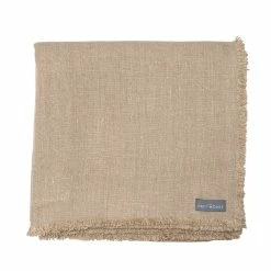 The Grey Works Frayed Edge French Linen Tablecloth Or Throw In Natural Homewares