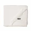 The Grey Works Frayed Edge French Linen Tablecloth Or Throw In White - Large