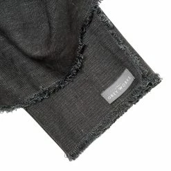The Grey Works Frayed Edge Linen Napkin - Charcoal Grey Homewares
