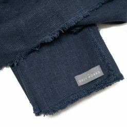Budget ✨ The Grey Works Frayed Edge Linen Napkin - Navy Homewares 🎁 10 The Grey Works Frayed Edge Linen Napkin - Navy Homewares