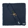 The Grey Works Frayed Edge Linen Napkin - Navy Homewares