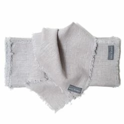 The Grey Works Frayed Edge Linen Napkin - Pale Grey Homewares