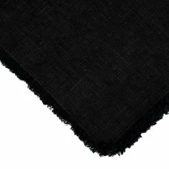 The Grey Works Frayed Edge Linen Placemats - Black
