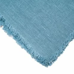 The Grey Works Frayed Edge Linen Placemats - Blue