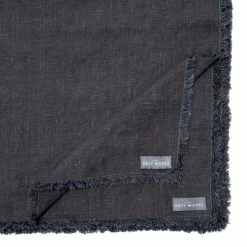 The Grey Works Frayed Edge Linen Placemats - Charcoal Grey Homewares