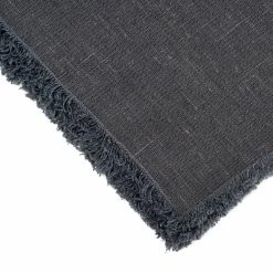 The Grey Works Frayed Edge Linen Placemats - Charcoal Grey Homewares