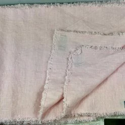 The Grey Works Homewares Frayed Edge Linen Placemats - Light Pink