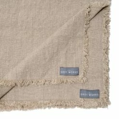 The Grey Works Frayed Edge Linen Placemats - Natural Homewares