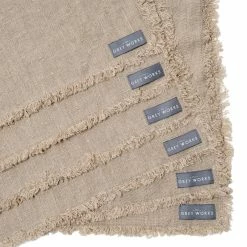 The Grey Works Frayed Edge Linen Placemats - Natural Homewares