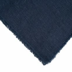The Grey Works Frayed Edge Linen Placemats - Navy Blue