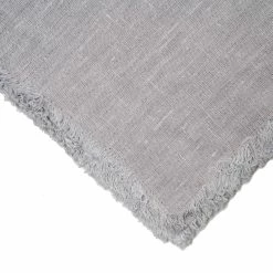 The Grey Works Frayed Edge Linen Placemats - Pale Grey Homewares