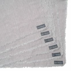 The Grey Works Frayed Edge Linen Placemats - Pale Grey Homewares