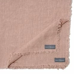 The Grey Works Homewares Frayed Edge Linen Placemats - Shell Pink