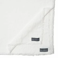 The Grey Works Frayed Edge Linen Placemats - White