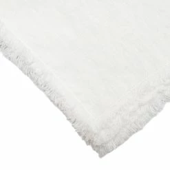 The Grey Works Frayed Edge Linen Placemats - White
