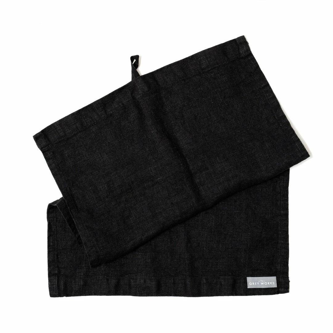 Outlet π The Grey Works French Linen Hand Towel - Black β€οΈ 3 The Grey Works French Linen Hand Towel - Black