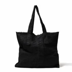 The Grey Works Linens French Linen Tote Bag - Black