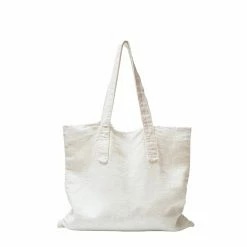 The Grey Works Linens French Linen Tote Bag - White