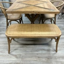 The Grey Works French Style Rattan Dining Bench Furniture