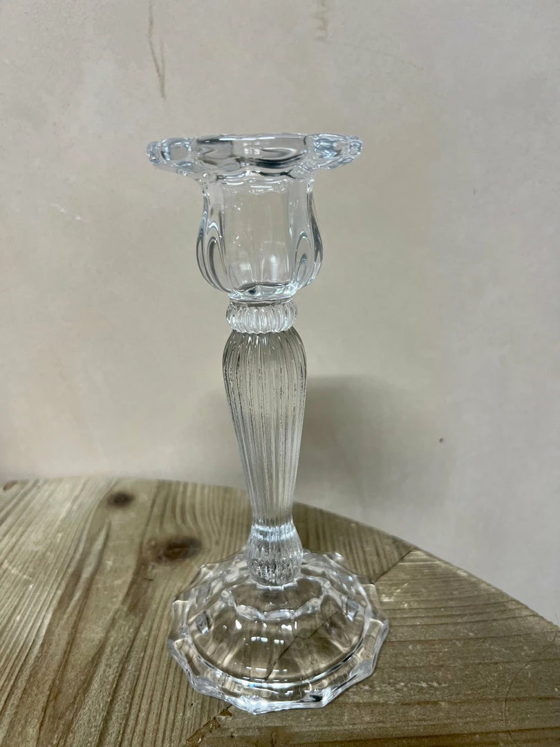 Buy π― The Grey Works Clear Glass Candlestick With Grooves βοΈ 4 The Grey Works Clear Glass Candlestick With Grooves