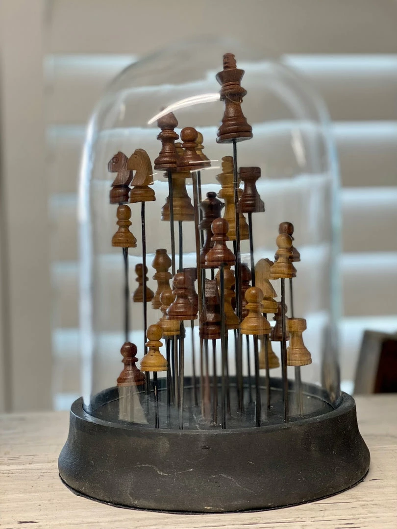 Discount ๐ The Grey Works Glass Dome With Wooden Chess Pieces ๐ 3 The Grey Works Glass Dome With Wooden Chess Pieces