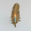 The Grey Works Homewares Golden Feather Sconce Candle Holder