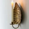 The Grey Works Homewares Golden Leaf Sconce Wall Candle Holder