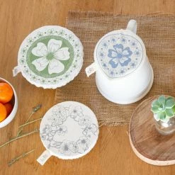 The Grey Works Homewares Halo Dish And Bowl Cover Set Of 3 Small-Edible Flowers