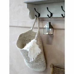 The Grey Works Hanging Storage Basket In Natural Jute