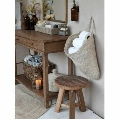 The Grey Works Hanging Storage Basket In Natural Jute