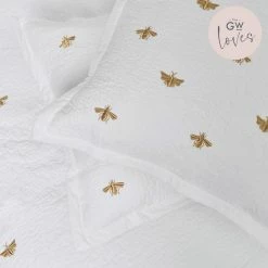 Elizabeth Scarlett Quilted Honey Bee Cushion Cover Homewares