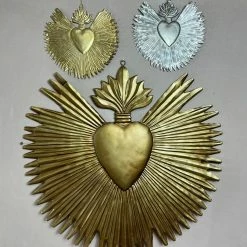 The Grey Works Homewares Imperial Gold Heart With Flame Large