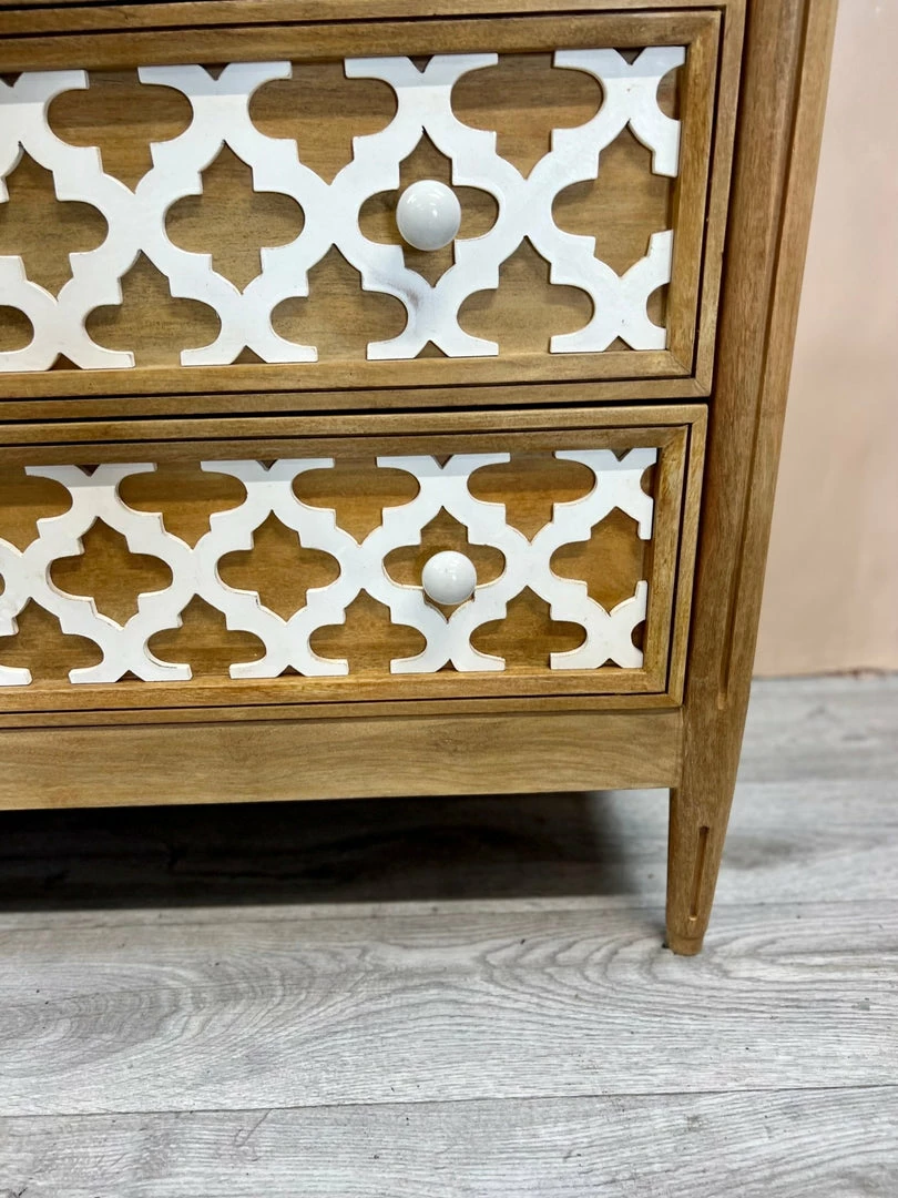 Brand new ๐ The Grey Works Furniture Fleur Chest Of Drawers In Pale Wood With White Detailing ๐คฉ 11 The Grey Works Furniture Fleur Chest Of Drawers In Pale Wood With White Detailing